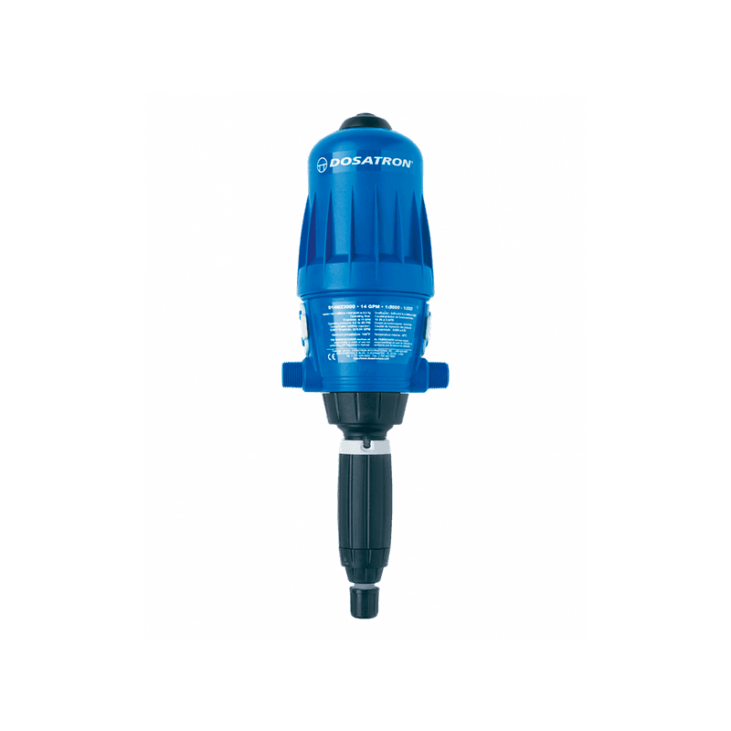 Dosificador Proporcional Dosatron Modelo: D14MZ3000AFII con Flujo de: 0.05 – 14 GPM y Dilución de: 0.03 – 0.3% Empaques en: Aflas