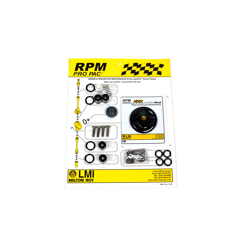Kit de refacciones para bomba LMI Milton Roy Número de Parte: RPM-313 Kit para la Reparación y Mantenimiento preventivo.