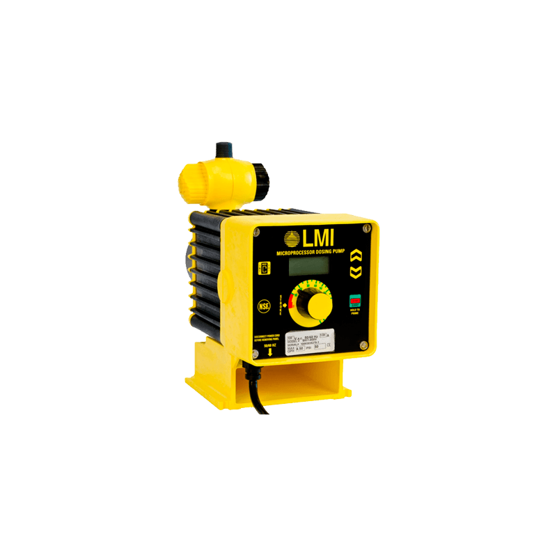Dosificadora de Diafragma LMI Milton Roy Modelo: B111-398SI Control: Dual Manual Capacidad Máxima de hasta: 1.6 GPH y 150 PSI con Válvula de 4 Funciones incluida.